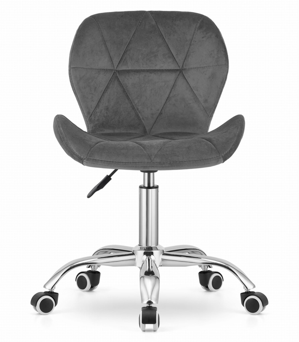3667_DORM krzesło obrotowe aksamitne ciemnoszare_przód.jpg