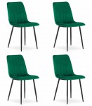 Krzesło LAVA - ciemna zieleń aksamit / nogi czarne x 4