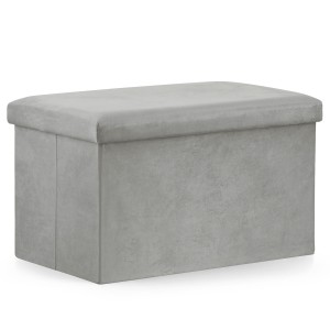 Pufa składana XL - 60x38x38cm aksamit szara