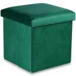 Pufa składana M - 30x30x30cm aksamit zielony