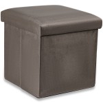 Pufa składana M - 30x30x30cm aksamit brąz