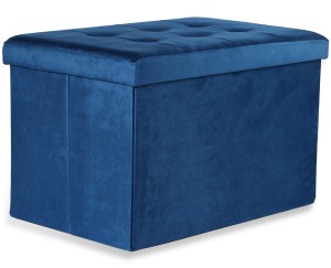 Pufa składana XL z guzikami - 60x38x38cm aksamit granat