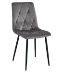 Krzesło LIBRA - aksamit szary ciemny / nogi czarne x 1