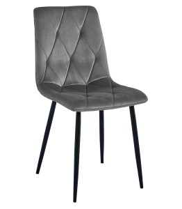 Krzesło LIBRA - aksamit szary ciemny / nogi czarne x 1