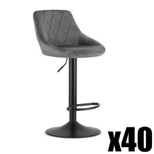 Paleta 40 szt.  - Hoker KAST - aksamit szary / baza czarna