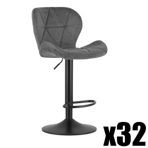 Paleta 32 szt.  - Hoker WEST - aksamit szary / baza czarna