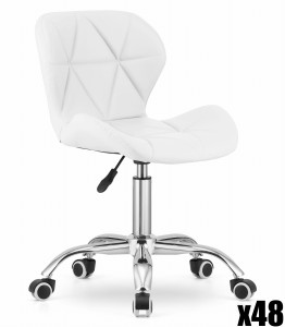Paleta 48 szt. - Krzesło obrotowe AVOLA ekoskóra - białe