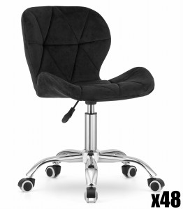 Paleta 48 szt. - Krzesło obrotowe AVOLA aksamit - czarne