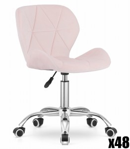 Paleta 48 szt. - Krzesło obrotowe AVOLA aksamit - jasny róż