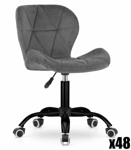 Paleta 48 szt. - Krzesło obrotowe NOTO aksamit - ciemnoszare