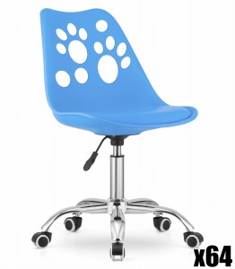 Paleta 64 szt. - Krzesło obrotowe PRINT - niebieskie
