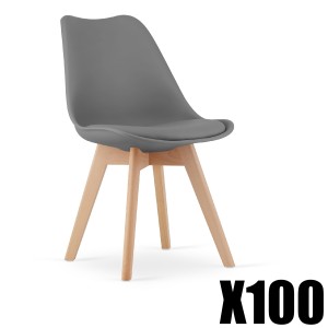 Paleta 100 szt. - Krzesło MARK grafitowe / naturalne nogi