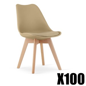 Paleta 100 szt. - Krzesło MARK ciemny beż / naturalne nogi