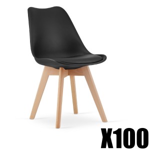 Paleta 100 szt. - Krzesło MARK czarne / naturalne nogi