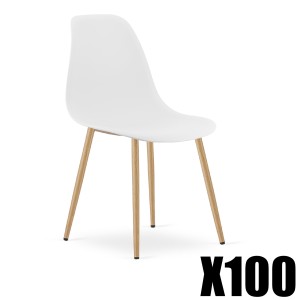 Paleta 100 szt. - Krzesło WAT białe / nogi naturalne