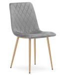 Krzesło TURIN - jasny szary aksamit / nogi kolor drewna x 1