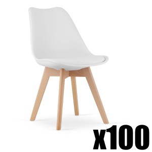 Paleta 100szt. - Krzesło MARK białe / naturalne nogi