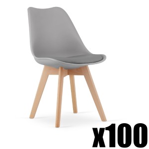 Paleta 100szt. - Krzesło MARK szare / naturalne nogi
