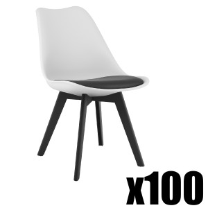 Paleta 100szt. - Krzesło MARK biało-czarne / czarne nogi (kratownica)