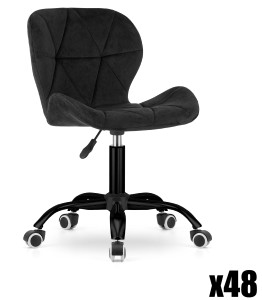 Paleta 48szt. - Krzesło obrotowe NOTO aksamit - czarne
