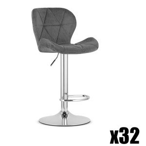 Paleta 32 szt. - Hoker WEST - aksamit szary / baza chrom