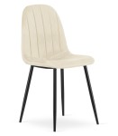 Krzesło PADVA - aksamit beż jasny / nogi czarne x 1