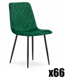 Paleta 66 szt. - Krzesło TURIN - ciemna zieleń aksamit