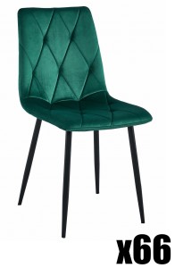Paleta 66szt. - Krzesło LIBRA - ciemna zieleń aksamit / nogi czarne