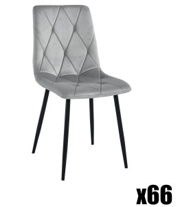 Paleta 66szt. - Krzesło LIBRA - jasny szary aksamit / nogi czarne