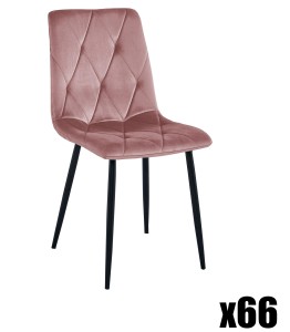 Paleta 66 szt. - Krzesło LIBRA - róż aksamit / nogi czarne