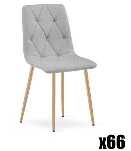 Paleta 66 szt. - Krzesło LIBRA - jasny szary materiał / nogi kolor drewna
