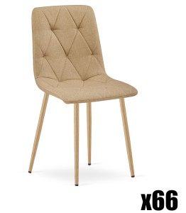 Paleta 66 szt. - Krzesło LIBRA - brąz materiał / nogi kolor drewna