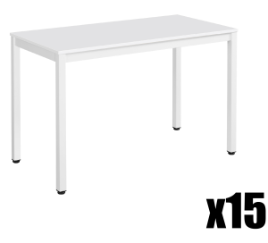 Paleta 15szt. - Stół TESSA 120cm x 60cm - biały / białe nogi