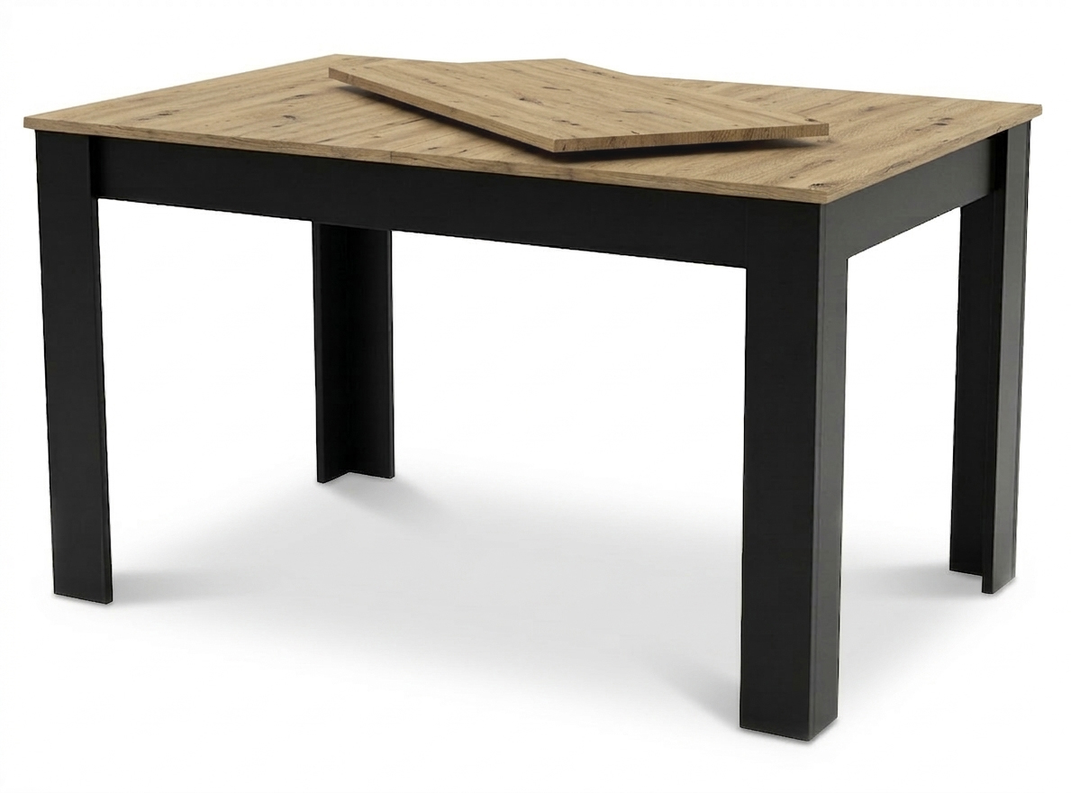 15517_Stół rozkładany 120-160 x 80 artisan nogi czarne_rzut 1.jpg