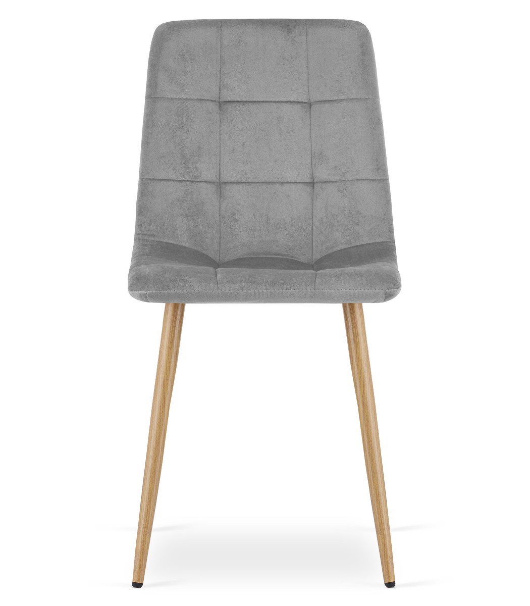 4088_krzesło CUBE jasny szary aksamit nogi kolor drewna_przód.jpg