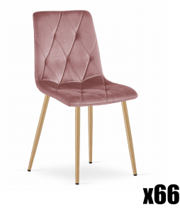 Paleta 66szt. - Krzesło LIBRA - aksamit róż ciemny / nogi dąb