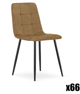 Paleta 66szt. - Krzesło KARA - aksamit brąz / nogi czarne