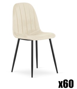 Paleta 60szt - Krzesło PADVA - aksamit beż jasny / nogi czarne