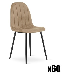 Paleta 60szt - Krzesło PADVA - aksamit brąz / nogi czarne