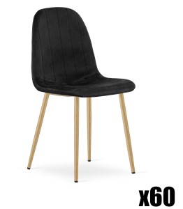 Paleta 60szt - Krzesło PADVA - aksamit czarny / nogi dąb