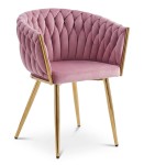 Krzesło ORION - aksamit róż jasny / nogi złote x 1
