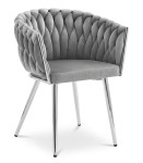 Krzesło ORION - aksamit szary jasny / nogi chrom x 1