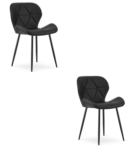 Krzesło MANGO - ekoskóra czarna / nogi czarne x 2