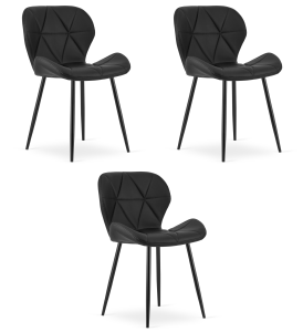 Krzesło MANGO - ekoskóra czarna / nogi czarne x 3