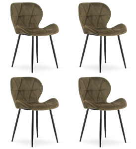 Krzesło MANGO - aksamit brąz / nogi czarne x 4