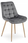 Krzesło BERA - aksamit szary ciemny / nogi dąb x 1
