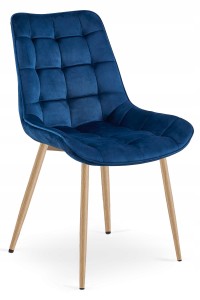 Krzesło BERA - aksamit granat / nogi dąb x 1