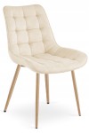 Krzesło BERA - aksamit beż jasny / nogi dąb x 1
