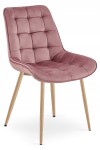 Krzesło BERA - aksamit róż ciemny / nogi dąb x 1