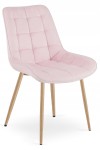 Krzesło BERA - aksamit róż jasny / nogi dąb x 1